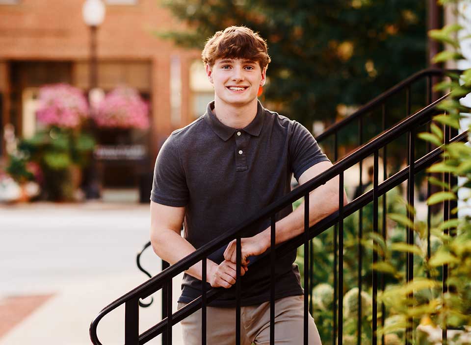 high school senior smiling for photos